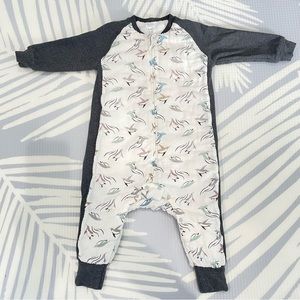 Nest design Raglan Bamboo Long Sleeve Footed Sleep Bag 2.5 TOG - Rainbow Swim